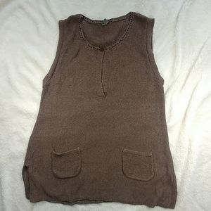 J. Jill Brown Crew Neck Sweater Relaxed Fit